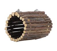 KIMISS Hamster Chew Toys & Hanging Tunnel Bridge for Small Animals - Natural Applewood Exercise & Chew Toy for Hamsters, Mice, Other Small Pets (Hook Type)