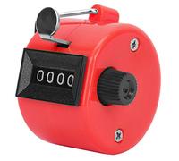 KIMISS Handheld Counting Tool with Hook - BERM Hand Tally Counter 4-Digits Plastic Knob - Portable Digital Display for Sports Events (Red)