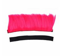 KIMISS Helmet Hawk Wig Mohawk Accessory 12 Inch Synthetic Decoration Hook and Loop Fastener Universal Fit for Motorcycle Bike Ski (Red)