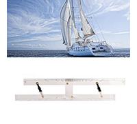 KIMISS High Accuracy Marine Navigation Parallel Ruler with Clear Scale - Transparent Boat & Ship Drawing Tool Azimuth Lines (600mm)