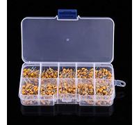 KIMISS High Capacity Ceramic Assortment - 500pcs 10 Values Monolithic Multi Layer Ceramic Capacitors .1μF - 10μF with Storage Box Electronics Projects