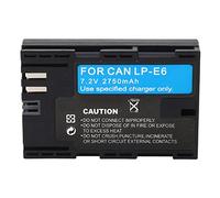 KIMISS High Capacity LP-E6 2750mAh Lithium Camera Battery Replacement R5 R6 6D 7D 7D II 60D 70D 80D 90D 5D II III IV - Sturdy & Fast Charging