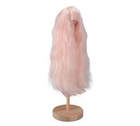 KIMISS High Elasticity Doll Wig for 1/4 Doll, 7 to 8 Inch DIY High Temperature Silk Long Curly Hair with Bangs, Arts, Crafts & Sewing/Crafting/Making Supplies (Pink)