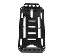 KIMISS High Performance Aluminium Alloy Carbon Fiber Battery Mount Plate for Axial SCX10 CC01 D90 1/10 Scale RC Car - CNC Alloy Carbon Fiber Battery Plate Holder Set for (Black)