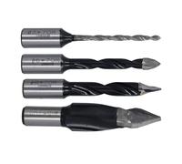 KIMISS High Speed Steel Drill Bit Set for Woodworking - 4 Pcs 2 Flute Milling Cutter Set, Includes 3mm, 6mm, 8mm, 15mm - Perfect for Wood, Plastics & More