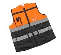 KIMISS High Visibility Reflective Vest with Zipper for Motorcycle Riding & Traffic Management - Orange XL
