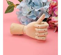 KIMISS Home Office Desktop Jointed Hand Model - Pine Wood Articulated Finger Sculpture for Artists and Decoration