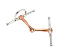 KIMISS Horse Full Cheek Snaffle Bit - Stainless Steel Ring Snaffle for Outdoor Horse Riding Accessories - 125mm Loose Ring Copper Design