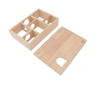 KIMISS House Habitats Hideout for Hamsters, Durable Log Movable Roof 6 Bedrooms Pet Hideout House for Pets Sleeping and Moving, Small Animal Hideaway Hut