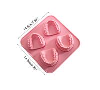 KIMISS Ice Cube Tray Teeth Shaped Silicone Ice Mold - Fun Gag Dentists & Parties, Makes 4 Tooth-Shaped Cubes, Safe & Easy to Use (106)