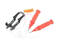 KIMISS Ice Safety Picks Ice Pick Abs Plastic Stainless Steel 2Pcs Winter Ice Picks Ice Fishing Safety Picks With Emergency Whistle Fishing Tackle Tool (white rope)