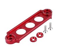 KIMISS JDM Battery Tie Down Car Battery Bracket Car Battery Mounting Bracket Heavy Duty Aluminum Car Universal Battery Tie Down Bracket Hold Lock Anodized for CRX (Red)