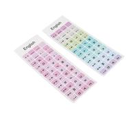 KIMISS Keyboard Letter Stickers 2pcs Keyboard Stickers Colorful English Language Coating Material Computer Keycaps Keycap (A)