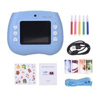 KIMISS Kids Instant Camera, Dual Lens System, 1080P HD Video & 12MP Images, 2.4-inch IPS Screen, Stickers & Pens, 1500mAh Battery, 5 Rolls Printing Paper, Safe Materials for Ages 3-10, (Blue)