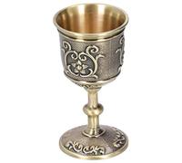 KIMISS King Arthur Chalice Metal Bronze Wine Cup Vintage Goblet Embossed European Royal Chalice Whiskey Drink Party Supplies (L 13.5x13.5x14cm / 5.31x5.31x5.51in)