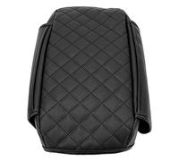 KIMISS Leather Center Console Armrest Cover Pad for Mavericks 2022-2023, Full Protector Cushion with Elegant Check Pattern, Non-Slip Installation (All Black Type B)