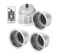 KIMISS Led Cup Holders 304 Stainless Steel Rgb Dc 12V 4-Pack