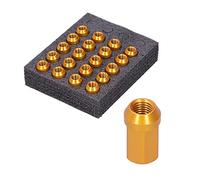 KIMISS Lug Nuts, 20pcs Wheel Lug Nuts M12x1.5 Thread 1.3in Height 7075-T6 Aluminum Locking Lug Nuts (Gold)