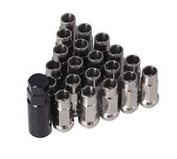KIMISS Lug Nuts, Universal 20pcs M12x1.25 Metal Wheel Lug Nuts Universal Car Accessories (Black)