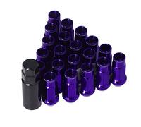 KIMISS Lug Nuts, Universal 20pcs M12x1.25 Metal Wheel Lug Nuts Universal Car Accessories (Purple)