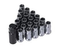 KIMISS Lug Nuts, Universal 20pcs M12x1.25 Metal Wheel Lug Nuts Universal Car Accessories (Silver)