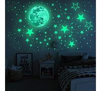 KIMISS Luminous 3D Wall Stickers for - Fluorescent Moon & Star Decals for Nursery, Bedroom, and Ceiling Decor (As Shown #85)