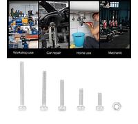 KIMISS M2 Screw Assortment Kit - 210pcs M2 304 Stainless Steel Cup Head Hex Socket Screw/Fastener Screws Nuts Assortment Kit with Box - Bolts and Nuts