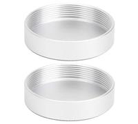 KIMISS M42 Mount Lens Rear Cover Protective Cap 2Pcs Aluminum Alloy Silver Precise Fit Moisture Resistant for Camera Accessories