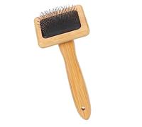 KIMISS Macrame Slicker Brush for Pet Grooming - Multifunction Weaving Comb with Air Bag Cushion, Finely Polished Bamboo Cleaning Brush for Wool and Tapestry (S)