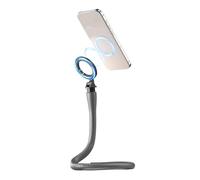 KIMISS Magnetic Phone Stand, Flexible Bendable Twist Mount Phone Stand with Nonslip Surface, Multifunctional Compatibility, Lightweight and Portable for Sport Cameras, Mini LED Fill (Gray)
