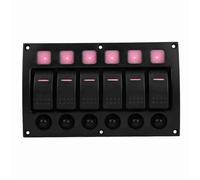 KIMISS Marine Switch Panel with LED Indicator 6P 12/24V Car Boat RV Yacht On/Off Toggle Switch Panel with Design and Circuit Breaker