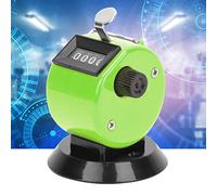 KIMISS Mechanical Click Counter for Statistics - BERM Hand Tally Counter 4-Digits ABS Plastic Cover Mechanical Handheld Counting Tool with Hook Base - Sports Event (Green)