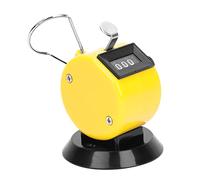 KIMISS Mechanical Click Counter for Statistics - BERM Hand Tally Counter 4-Digits ABS Plastic Cover Mechanical Handheld Counting Tool with Hook Base - Sports Event (Yellow)
