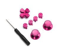 KIMISS Metal Button Thumbstick Replacement for Gamepad Controller - Lightweight Aluminum Accessory - Enhanced Grip & Touch Feel 4 Stylish Colors with Included (Rose Red)