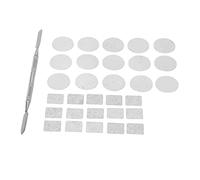 KIMISS Metal Stickers for Eyeshadow Palette Set - 15 Square and 15 Round Colorful Adhesive Palette Stickers with Makeup Tool