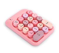 KIMISS Mini 2.4G Wireless, Vintage Colorful Round Cap Lips Phone Lip Numeric Keypad Vintage Num Keyboard Waterproof 18 Keys for Financial Accounting