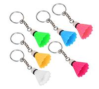KIMISS Mini Badminton Keychain Set - 6Pcs Shuttlecock Keyrings for Bag Decoration,Colorful Sports Pendant Gifts