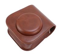 KIMISS Mini Camera Case - PU Leather Protective Storage Bag for Mini12 Mini11 with Adjustable Shoulder Strap (Brown)