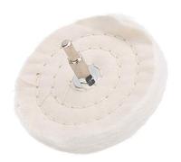 KIMISS Mini Cotton Buffing Wheel White Cloth Polishing Wheel Flat Type Cotton Mirror Surface Grinding Tools with Handle Wool Felt Flap Polishing Disc Rewritten (Flat type 100mm)