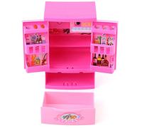 KIMISS Mini Refrigerator Toy, Electric Pink Fridge Kids Children Role Play Educational Household Toys F Life Scenes Simulation Appliance Pretend for 3, 4, 5 Years Old Baby Girls Boys