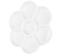 KIMISS Mixing Paints Pallet 2Pcs Oil Painting Palette Plum Form 7 Grid Thickened Plastic White Color Mixing Paints Pallet