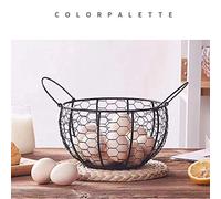 KIMISS Modern Metal Egg Storage Container - Large Egg Dispenser for 3 Dozen, Deco Wire Basket for Kitchen, Fruits, Vegetables, or Snacks - Country Style Design (Assorted Color)