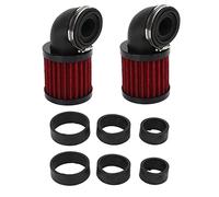 KIMISS Motorcycle Air Filter 90 Degree Angle Universal 28 to 48mm for 50cc 70cc 90cc 125cc Moped Scooter ATV Dirt Bike Motorcycle Vent Cleaner (Black Red)