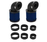 KIMISS Motorcycle Air Filter 90 Degree Angle Universal 28 to 48mm for Moped Scooter ATV Dirt Bike Motorcycle Vent Cleaner (Black Blue)