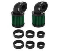 KIMISS Motorcycle Air Filter 90 Degree Angle Universal 28 to 48mm for Moped Scooter ATV Dirt Bike Motorcycle Vent Cleaner (Black Green)