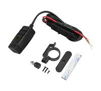 KIMISS Motorcycle Dual USB SAE to USB Adapter with Cover, Built-in Voltmeter, ON/OFF Switch for Fast Charging Devices on Bikes