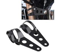 KIMISS Motorcycle Headlight Bracket Mount Support - Universal Black Fork Design for Various Models - Durable Iron Construction (Black)