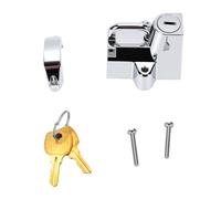 KIMISS Motorcycle Helmet Lock Helmet Security Lock Anti Theft Key Stainless Steel Compact Fixed Handlebar with Electroplated Silver for 22-32mm Handlebar