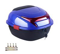 KIMISS Motorcycle Tail Box, Trunk Luggage Top Lock Storage Rear Box Helmet Luggage Storage Top Case Large Capacity Universal for Electromobile (Jewelry Blue Large Size)