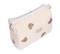 KIMISS Multifunctional Portable Baby Diaper Bag with Cute Pattern - Stroller Storage Organizer for Bottles, Diapers & Baby Essentials (Bear Embroidery)